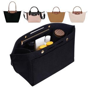 5878 Purse Organizer Insert for LE PLIAGE Top Handle Black, Small